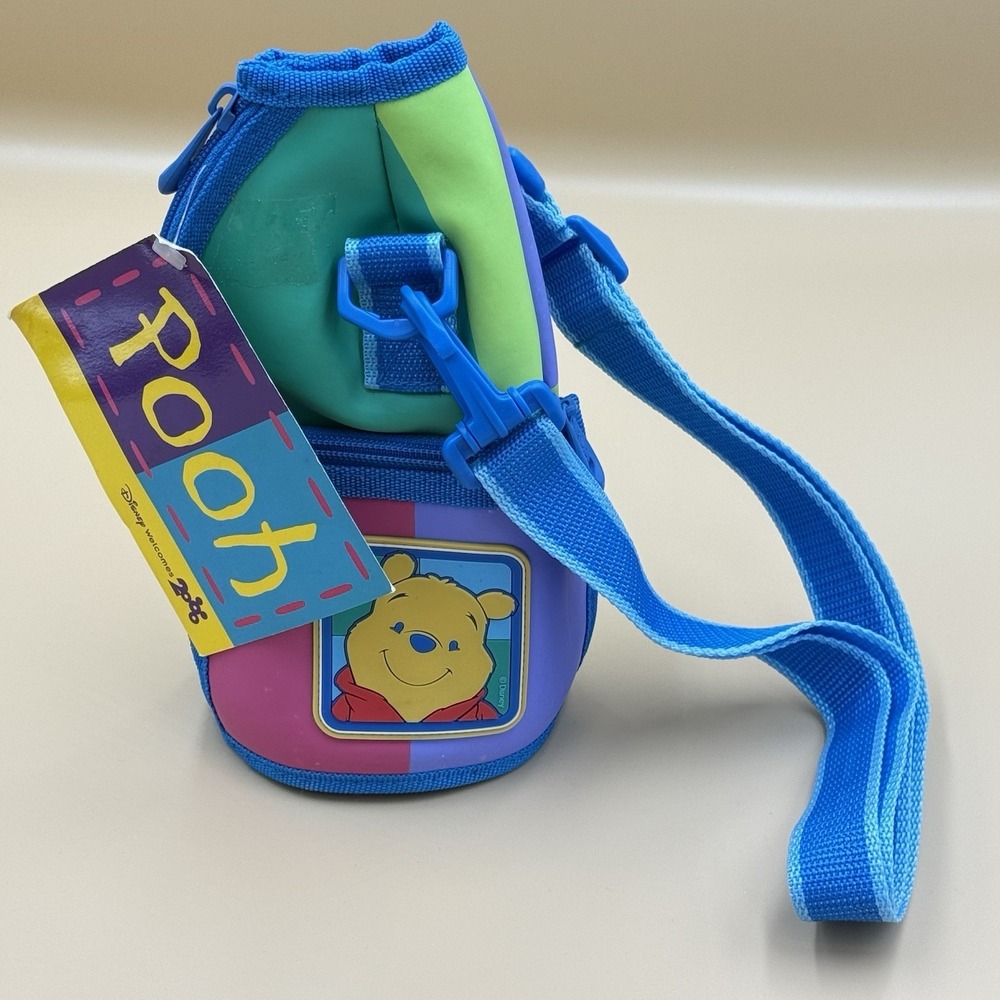 Vintage Disney Winnie the Pooh Thermos Insulated 1L Bottle Holder Strap Y2K NWT